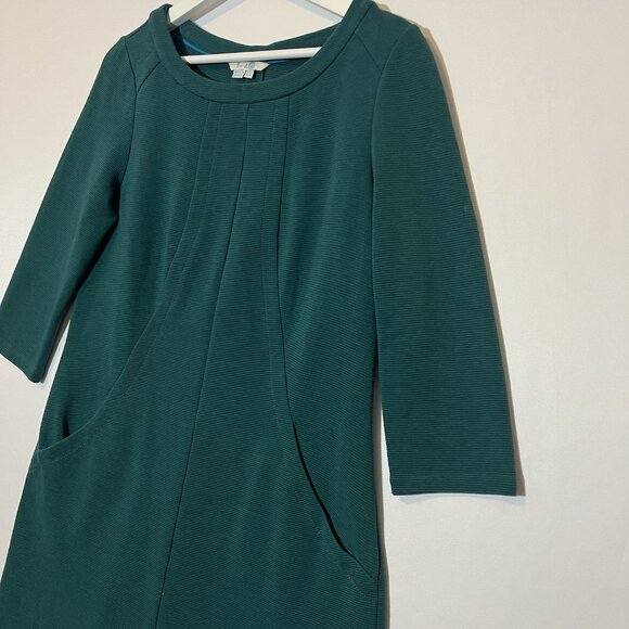 Boden Women’s Hannah Jersey Green dress Size 10P Round Neck 3/4 Sleeves Cotton - Picture 7 of 10